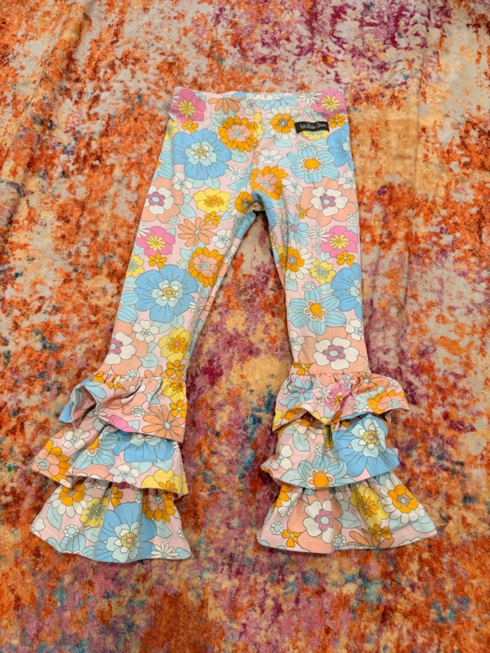 Matilda Jane Pastel Benny Legging Floral Ruffle Hippie Flowers 70s